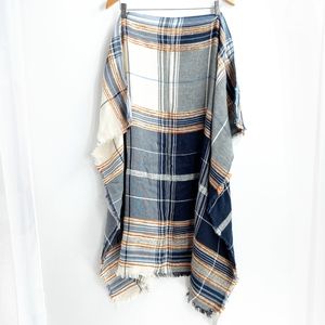 Vismaya Blue Plaid‎ Blanket Oversized Scarf